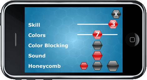 Mobile Game: Crazy Bee2 Options Screen